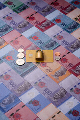 Blocking of a bank debit card, account, or bill, fraud, or bankruptcy. Blocking of a bank card © chernikovatv