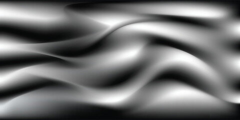 Fototapeta premium Abstract black and white liquid marble mesh gradient background with wavy flow texture