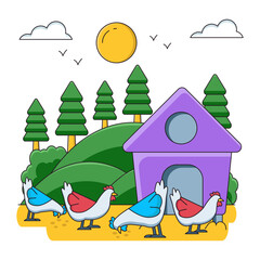 A beautiful design illustration of hen house © Vectorslab