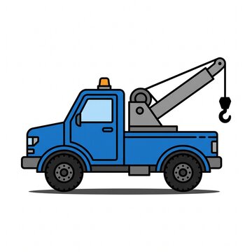 Blue Tow Truck and Red Car Vector