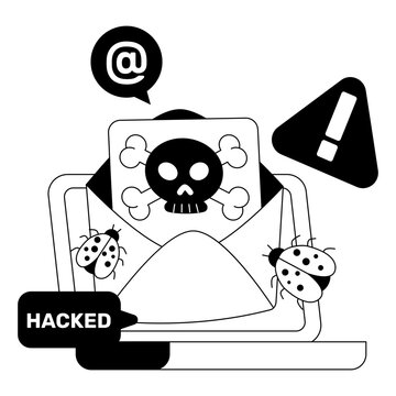 A colored design illustration of email hacking 