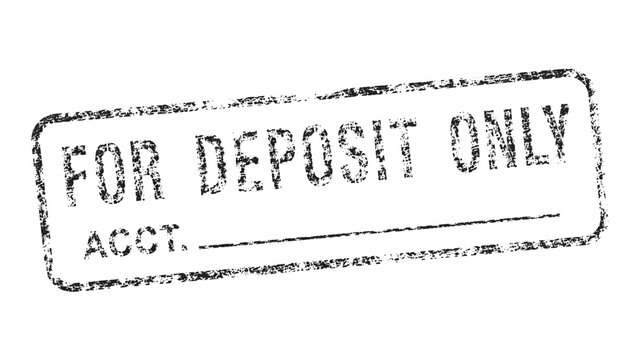 For Deposit Only rubber stamp vector illustration with official banking endorsement mark for financial documents and checks