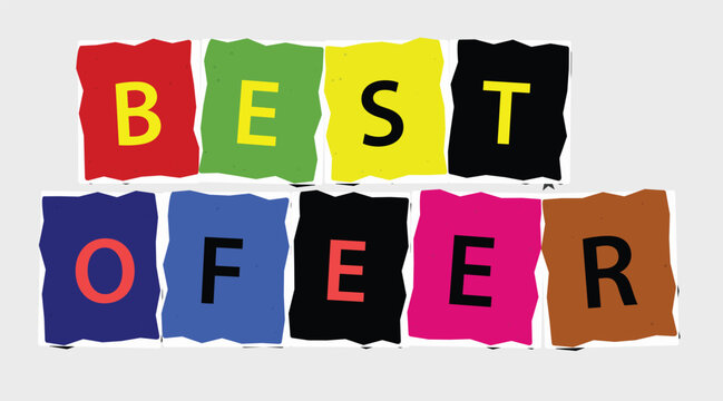Colorful Best Offer lettering graphic