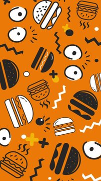 Vertical 9:16 animated food background. Stories ready.