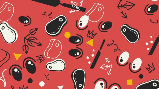 Horizontal 16:9 animated food background. Stories ready.