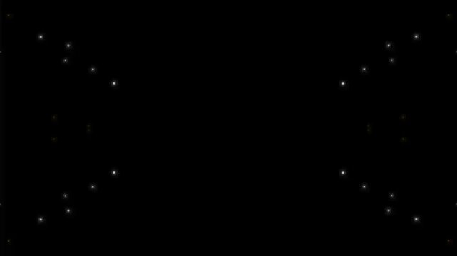 Glowing glitter sparkle star trail animation, starlight dust lines ,magic line dust, white twinkling particles create a shimmering starlight dust overlay on a black screen background 4k video.