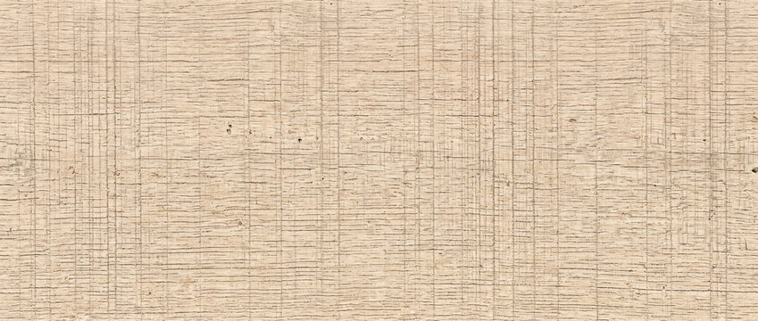 Light beige wood texture background with distressed crosscut pattern and weathered grain surface