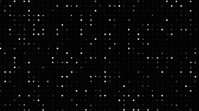Animated abstract technology dark background random dots and grid, abstract dot pattern background texture. Loop background. Led halftone and moire effect.Animated random dots animation.