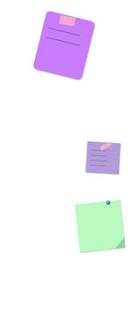 Colorful sticky notes floating in air