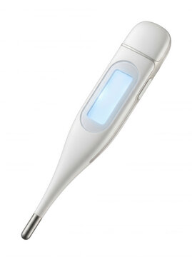 White clinical thermometer isolated on transparent background isolated on a transparent background