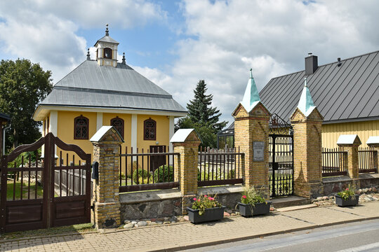 This is Kenesa in Trakai, a Karaite temple located in Lithuania.
