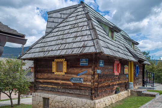 Drvengrad, Mokra Gora, Serbia-July 22, 2026: The ethno village also known as K&uuml;stendorf or Wooden Village,built by director Emir Kusturica in 2002-2004 for his film "Life is a Miracle" (Život je čudo)