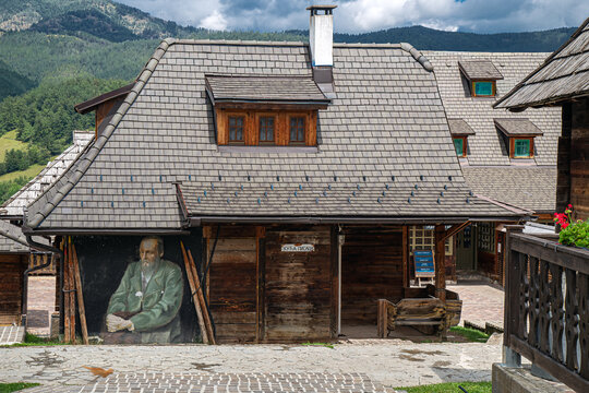 Drvengrad, Mokra Gora, Serbia-July 22, 2026: The ethno village also known as K&uuml;stendorf or Wooden Village,built by director Emir Kusturica in 2002-2004 for his film "Life is a Miracle" (Život je čudo)
