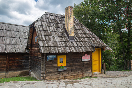 Drvengrad, Mokra Gora, Serbia-July 22, 2026: The ethno village also known as K&uuml;stendorf or Wooden Village,built by director Emir Kusturica in 2002-2004 for his film "Life is a Miracle" (Život je čudo)