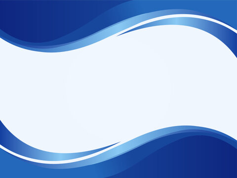 Abstract Blue Wavy Background Vector Template for Business Presentation
