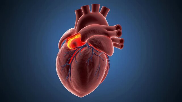 Left Atrial Appendage Showing Blood Flow Stasis Beneath Transparent Heart Anatomy for Cardiovascular Education