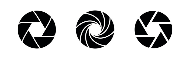 Fototapeta premium Camera Aperture and Lens Shutter Silhouettes for Photography Design