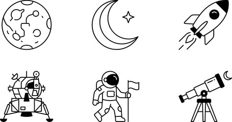 Space exploration and astronomy icons © VECTOR Files