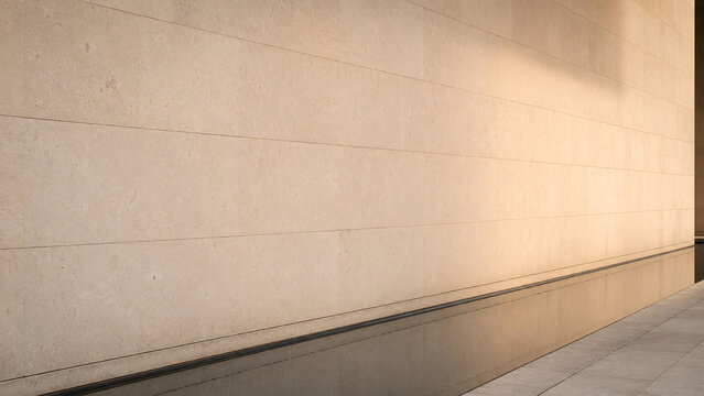 Curved Beige Tiled Wall in Minimalist Architecture