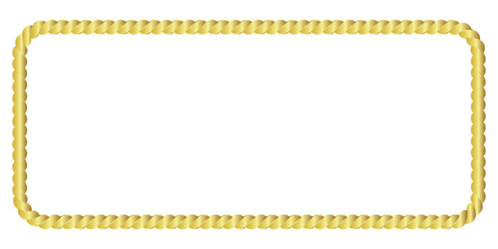 Gold metallic nautical rope frame banner vector