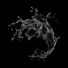 Obraz premium Abstract water splash circular liquid shape on black background