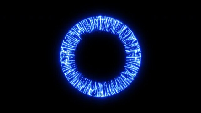 Segmented Blue Energy Shockwave Ring VFX &ndash; 4K MOV with Transparent Background and Alpha Channel