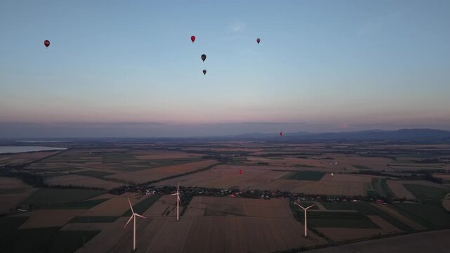 balloon festival drone shot