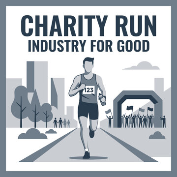 Running For A Cause Charity Marathon Event Scene Festive