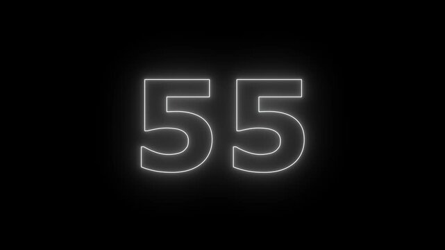 "A futuristic neon countdown timer displaying numbers from 60 down to 0 in the center of a dark background.4K UHD, no text, no logo, no watermark."
