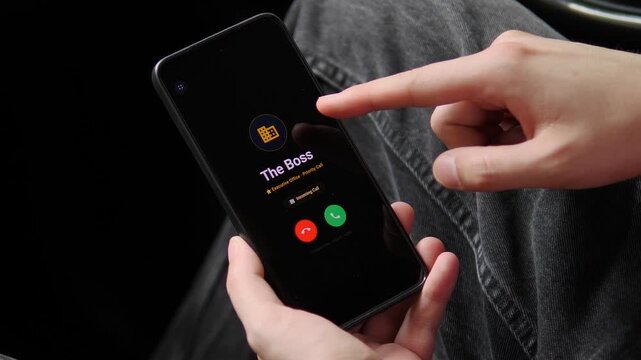 Incoming executive call interrupts a private moment, highlighting digital workplace demands, management pressure and the blurred line between work and personal time.