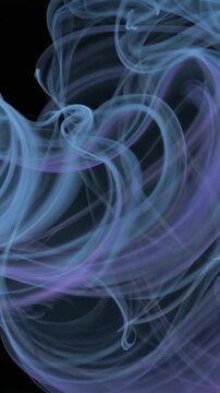 Abstract flowing blue purple gradient waves, vertical loop