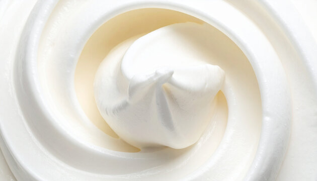 Close-up swirl of creamy white whipped dessert