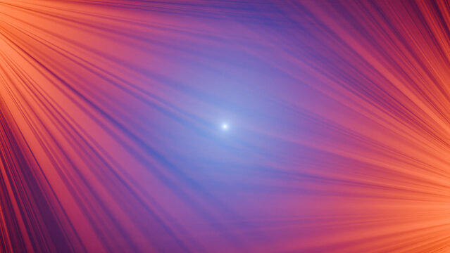 Cosmic starburst flash with vibrant blue orange and pink rays
