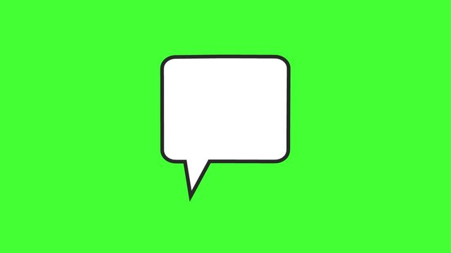 Animated thought bubble pop-up on green screen for communication and messaging