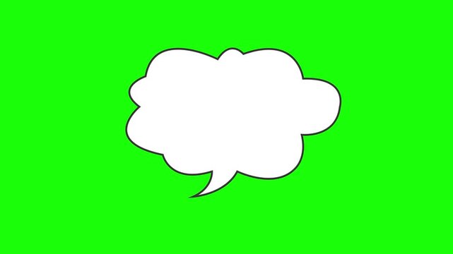 Comic speech bubble animation on green screen for dialogue and messaging