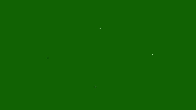Sparkle Glitter Twinkle Stars Loop Animation, White Cartoon Doodle Glow, Retro Flat Vector Shine, Blinking Light Effects, Green Screen Chroma Key, Seamless 4K Background