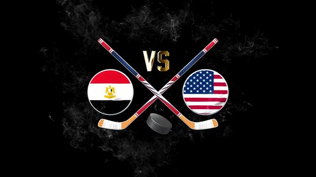 Egypt vs USA Ice Hockey Match Sports Background
