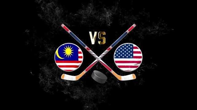 Malaysia vs USA Ice Hockey Match Sports Background
