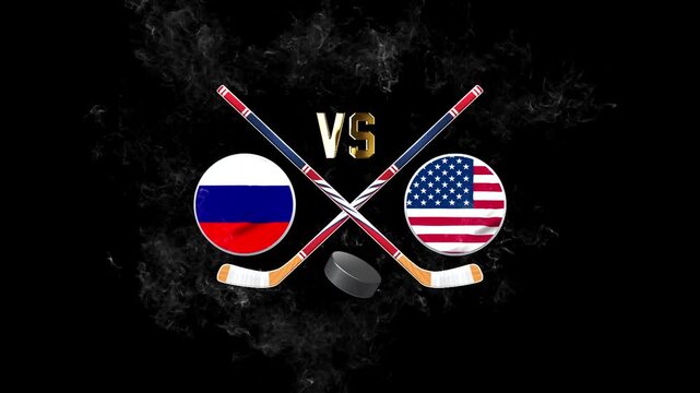 Russia USA Hockey Competition Graphic Design
