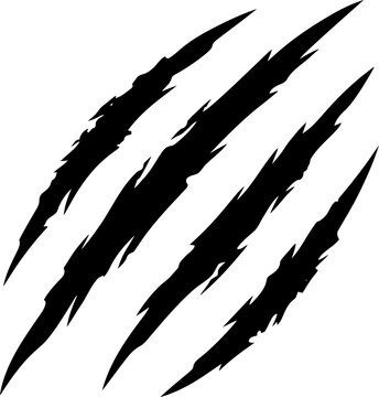 Black claw marks icon, vector illustration of animal scratches