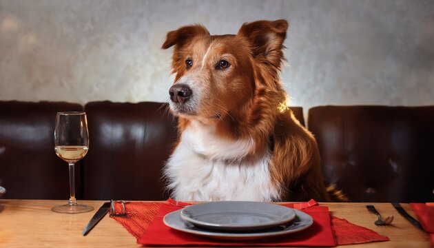 dog at the table