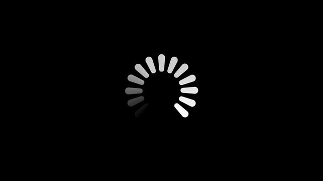 Circular Loading Spinner Animation on Black Background | Looping Buffer Icon | Modern UI Loader