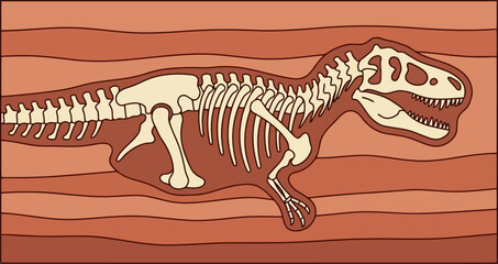 Dinosaur fossil skeleton in rock strata © Safwan Creatives