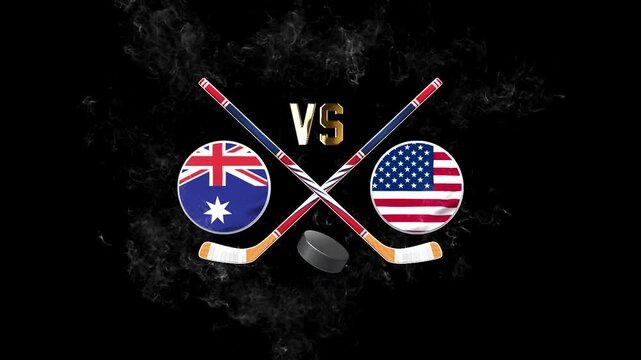 Australia vs USA Ice Hockey Match Sports Background