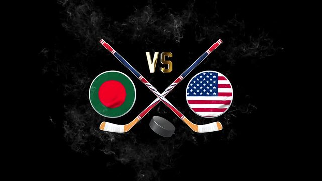 Bangladesh vs USA Hockey Rivalry with National Flags