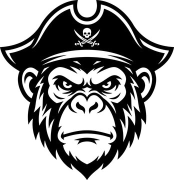 Pirate monkey mascot logo
