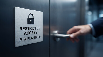Naklejka premium MFA Concept – Multi-Factor Authentication, Secure Login and Cybersecurity Protection