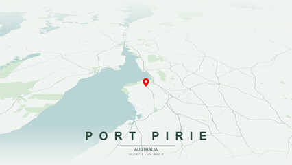 Modern minimalist vector map of Port Pirie, South Australia. High-quality scalable illustration of Port Pirie geographic boundaries along Port Pirie River and Spencer Gulf coastline for posters design © AliRza