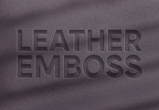 Realistic Leather Emboss Mockup Effect