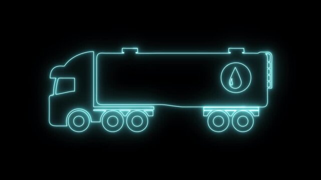 Truck neon icon 4K video animation